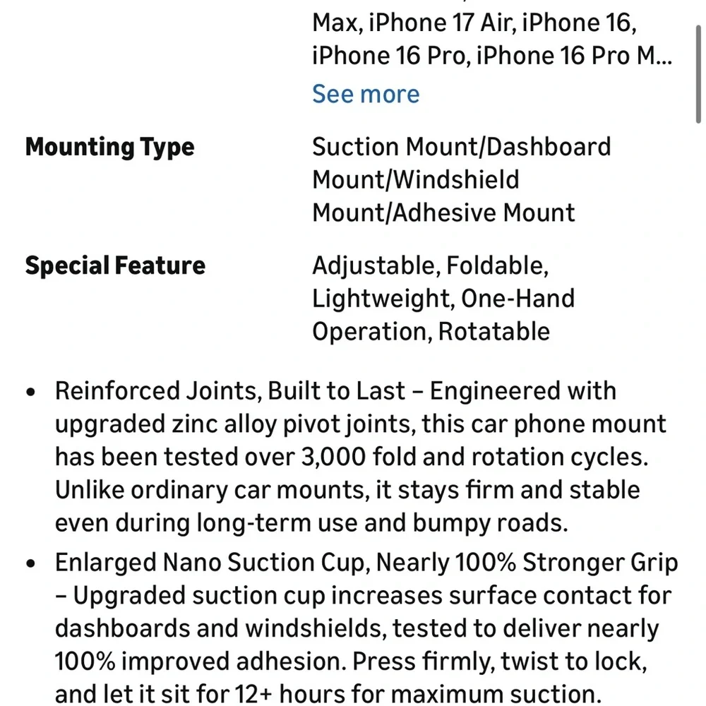 Magnetic Black Car Phone Mount holder
